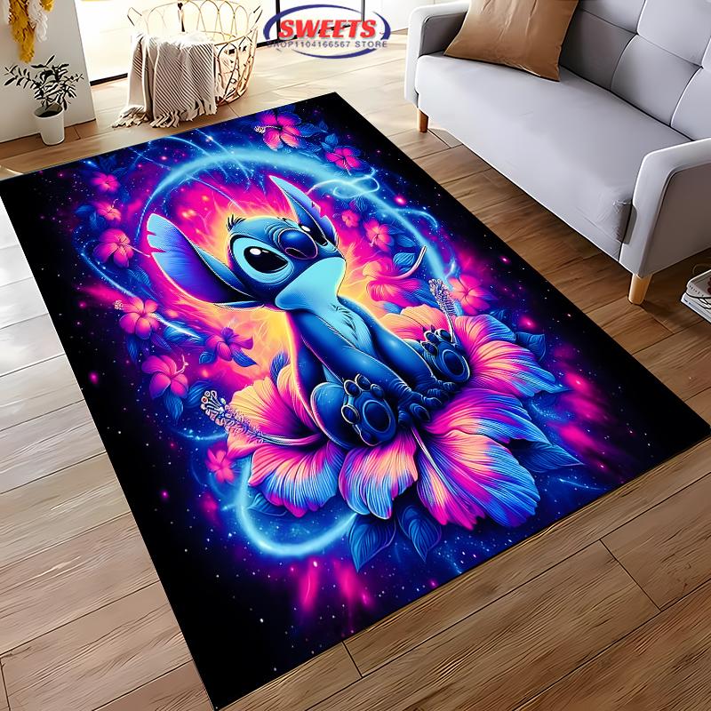 DYWAN NR 4 z motywem Disney Lilo & Stitch! Dywanik do sypialni, salonu, pod łóżko, antypoślizgowy, wykwintny wystrój domu, trwały, można prać w pralce