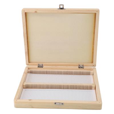 Wooden Microscope Slide Box Holds 100 Slides Microscope Slide Case Holder for Lab Glass Prepare