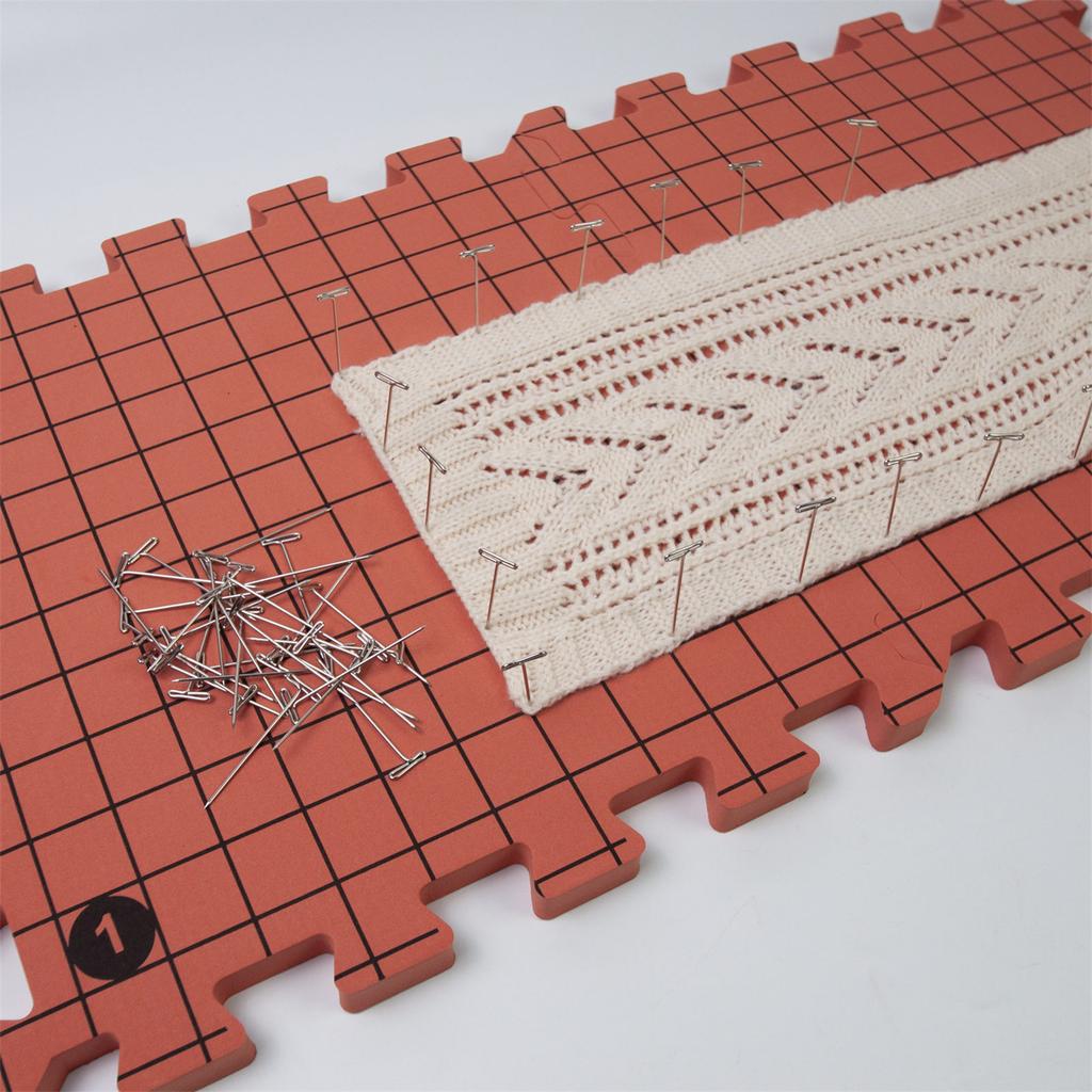 9Pcs Detachable Knit Blocking Mat 32x32cm Foam Blocking Pad Includes 100Pcs 38mm T Pin For Knitting Yarn Craft Project