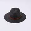 New British Fashion Leather Buckle Handwoven Straw Hat Big Eaves Sunshade Sunscreen Top Hat Seaside Holiday Temperament Hat