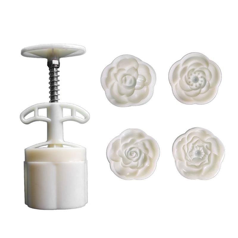 

Flower Pattern Moon Cake Maker Mold MidAutumn Pastries Tool Cookie Dessert Cutter Hand Pressure Moon Cake Mold Enduring 1
