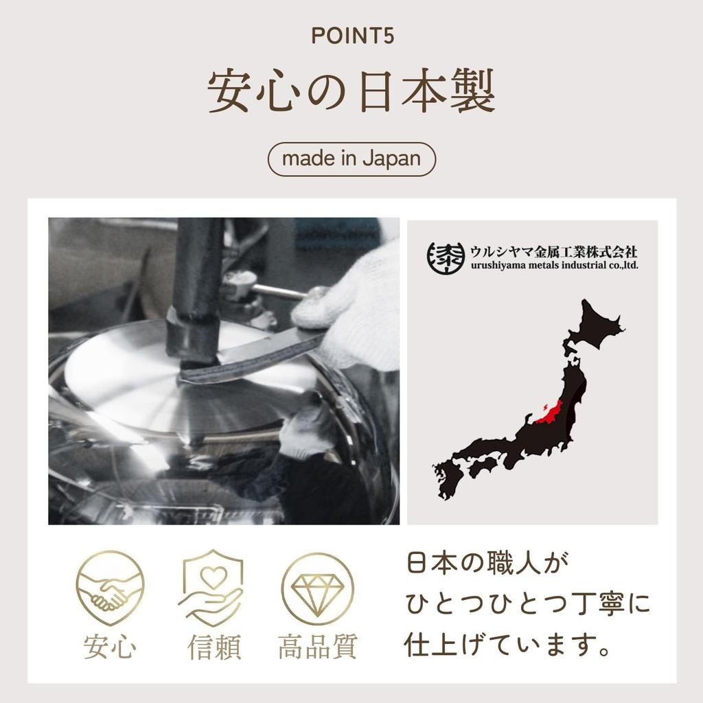 [Online Exclusive] Urushiyama Metal Frying Pan 20cm Kotori Pan Ceramic Coated Made In Japan Gas Stove Only Lightweight PFOA-Free White KOTORIPAN