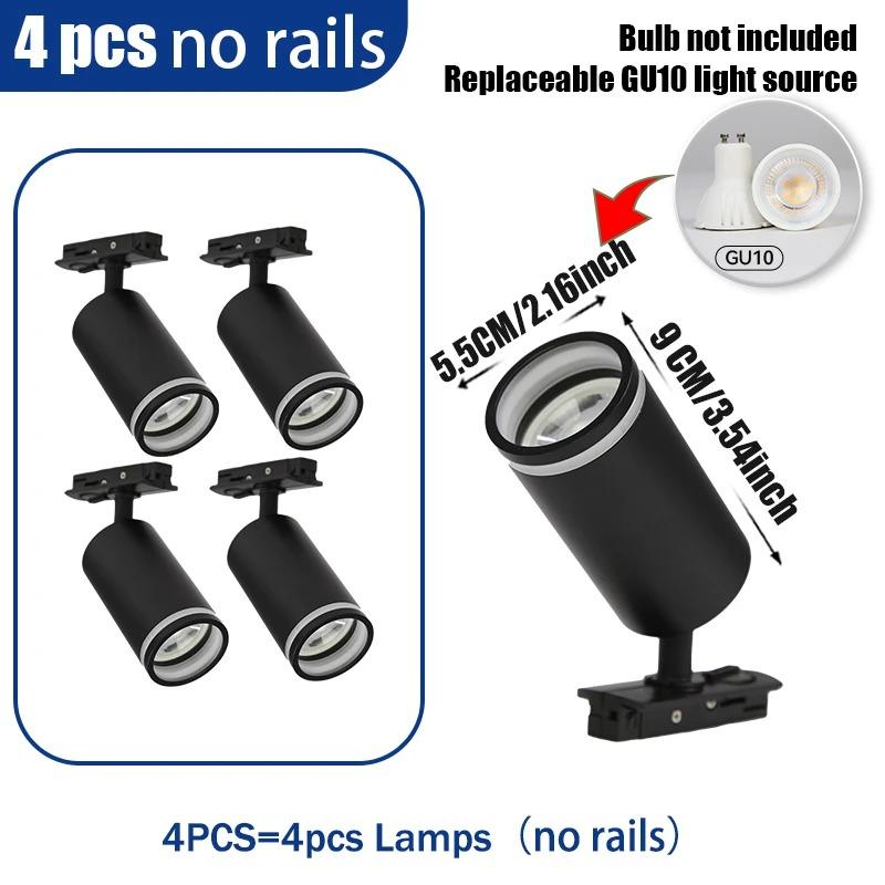 LED Track Light Clothing Store GU10 Focus Rail Spot DIY Bulb Design Fixture Shop Home Kitchen Track Lamp Source lane Spotlight