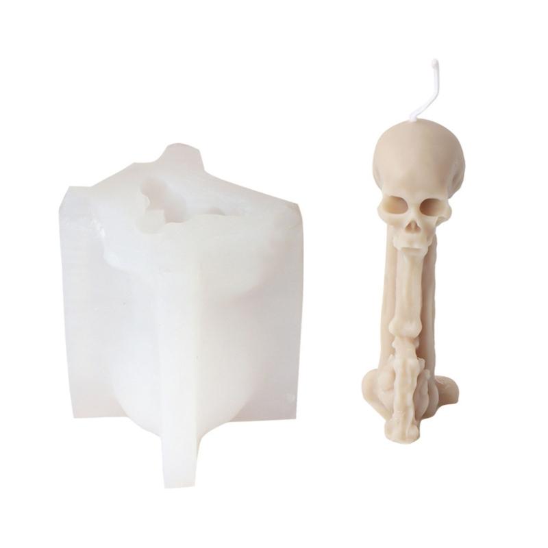 Skeleton Head Silicone Molds for Candle Soap Gypsum Decorations, Halloween Candle Molds for Making Halloween Present
