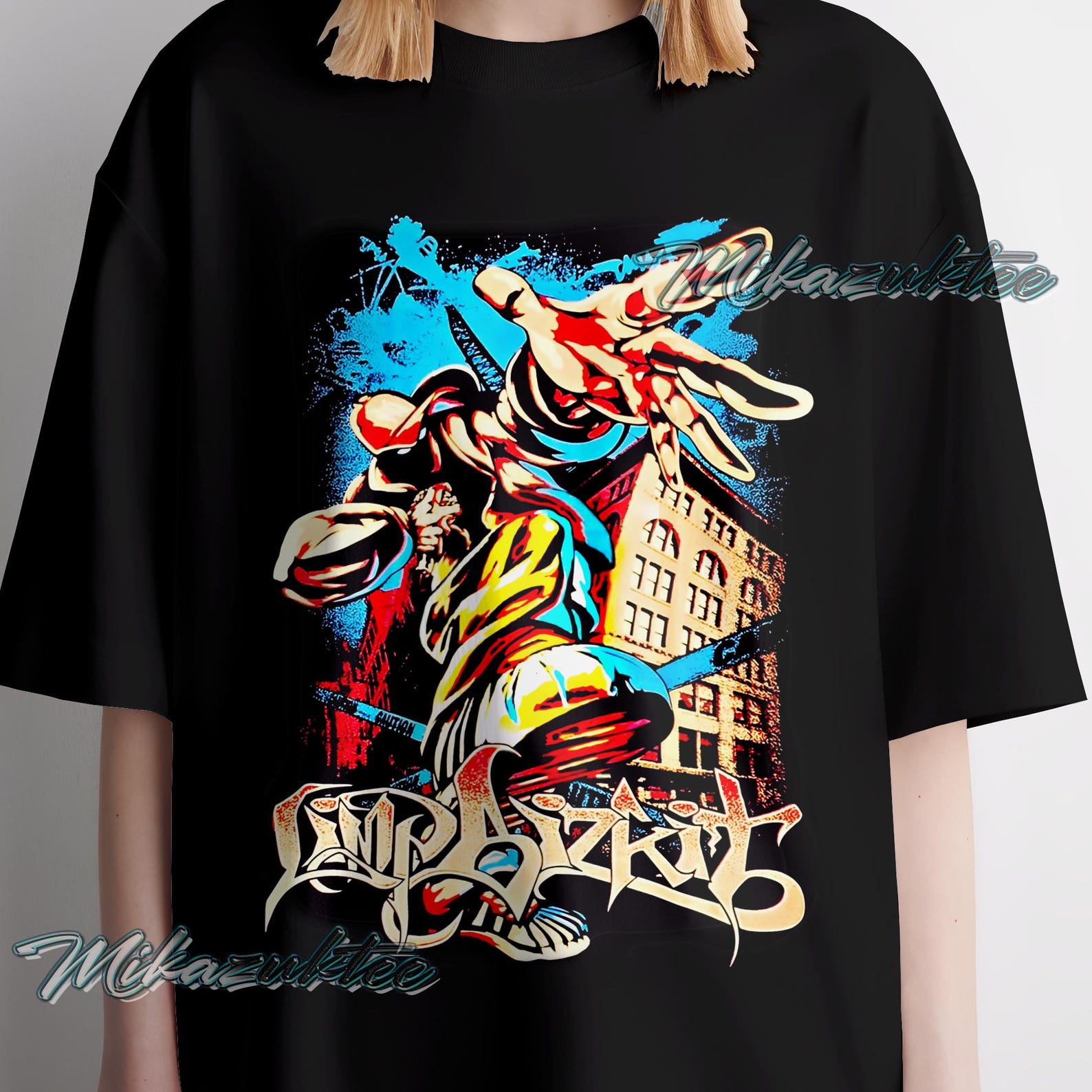 Vintage Limp Bizkit T-Shirt, DTG Graphic Design, Rock Band Tee L