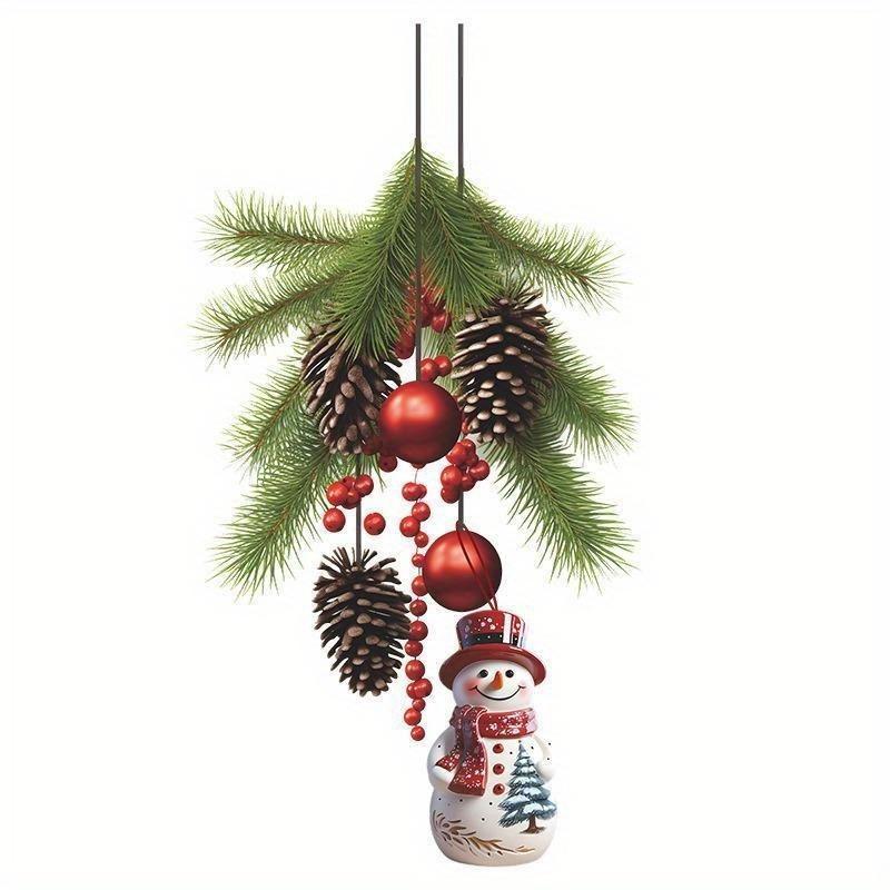 

Christmas Snowman Pine Cone Wall Sticker Home Decoration Christmas Self-adhesive Wall Sticker Shop Window Christmas DecorSticker one size разноцветный