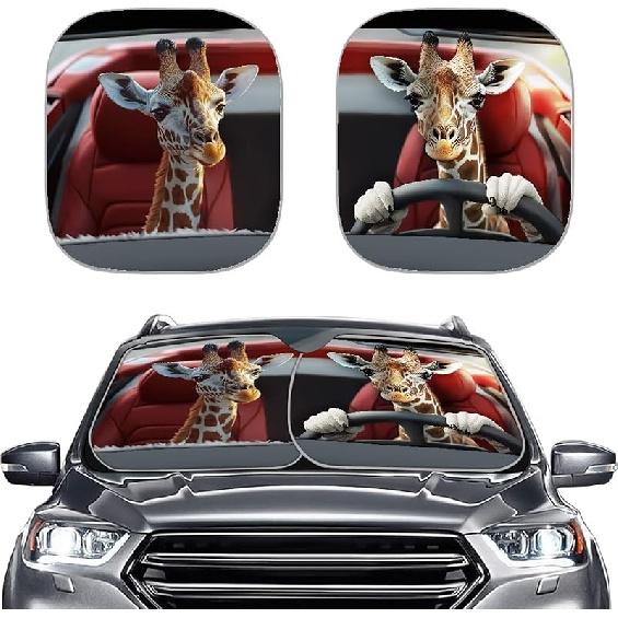 KEIAHUAN Customized Auto Front Window Visor Sun Shade Universal Windshield Sunshade for Car Truck SUV 2-Piece