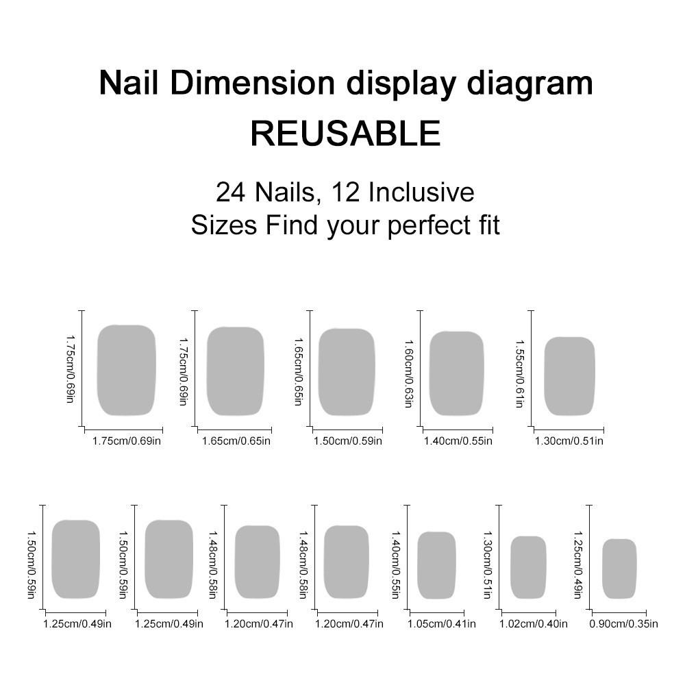 Short Square Sequined French Press-On Nails - Classic Versatile Nail Art Tips
