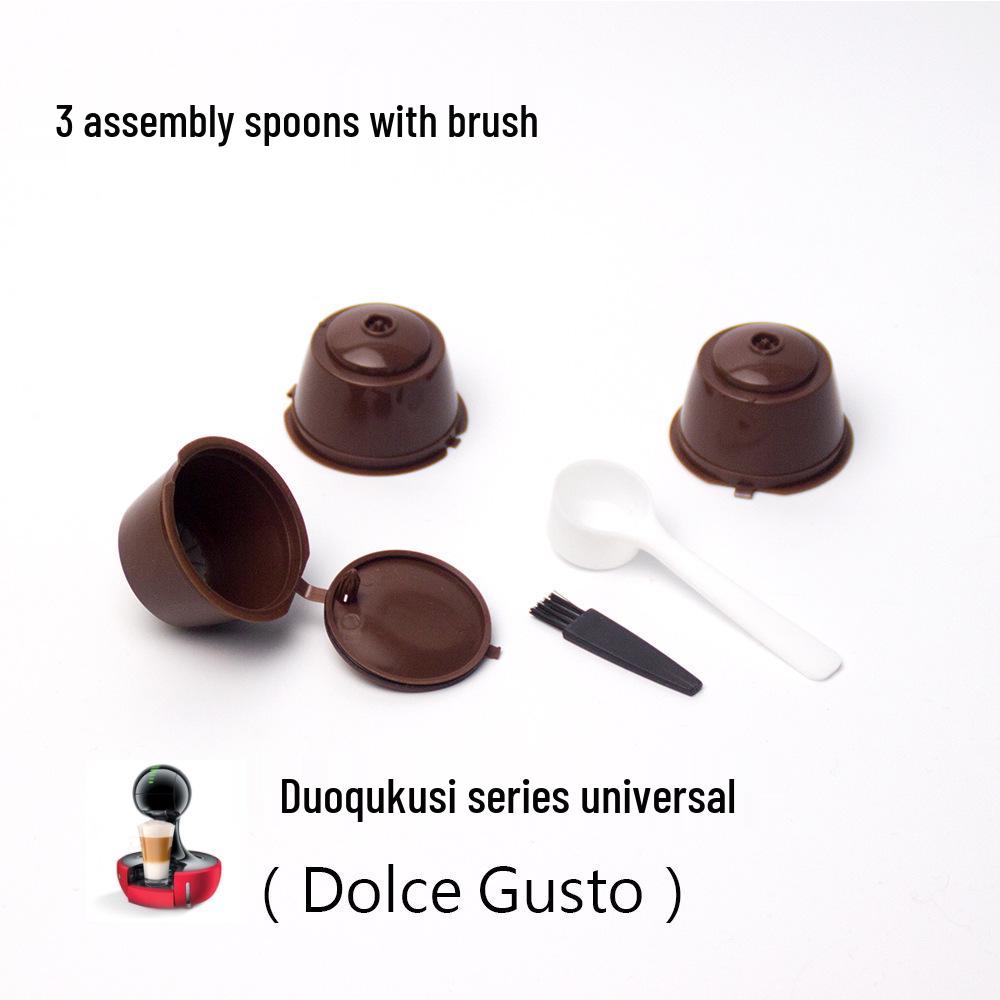 

Набор из 3 капсульных фильтр-чашек для кофемашин Dolce Gusto Red + Brown + Black Set of 3 [With Spoon & Brush]