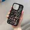 Funda de Teléfono de Encaje Floral Negra de Lujo para Xiaomi Redmi Note 14 13 11 12 Pro Plus 5G Redmi 14C 13C 12C 4G Funda Protectora Transparente