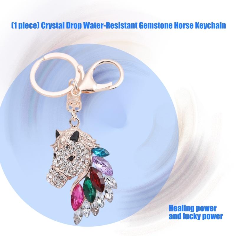 Elegant Crystals Drop Oil Rhinestones Horse Metal Keyhain For Fashion Accessory Secure Closure Portable Designs