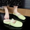 2025 Baotou Lace Slippers Summer Women's Outer Wear Single Shoes New French Flat Bottom Gentle Outer Wear Mary Jane Shoes