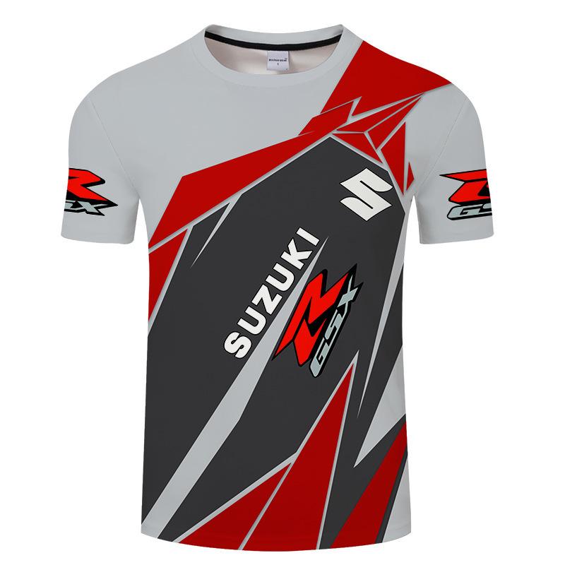 Men's 3D Printed T-Shirt Outdoor Fitness Car Race Breathable Quick Drying Sports Short Sleeve O-Neck Pullover Casual Top