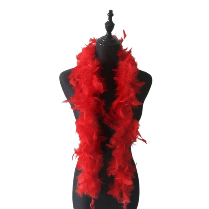 Перьевые боа Модный костюмный шарф Сценический шарф Ролевая игра для девичника Украшение на шею красный