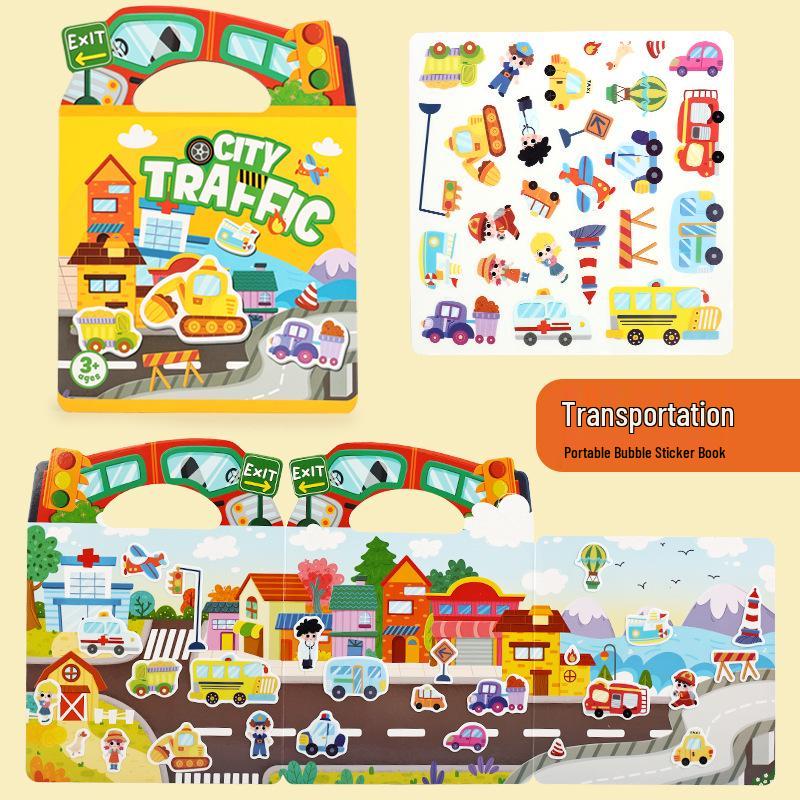 

Southeast Asia Cartoon Sticker Book: Dinosaurs, Transportation, and Princess Themes for Ages 0-3 - Educational Jelly Stickers Quiet Book.