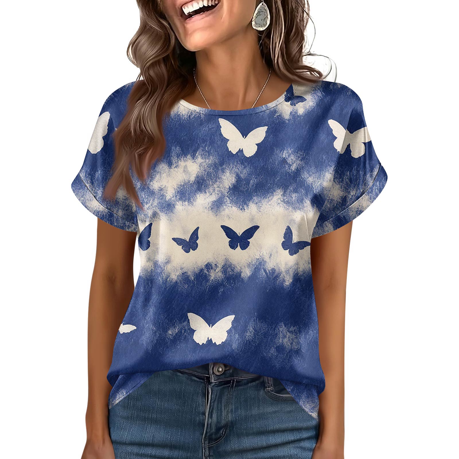 Женская модная повседневная винтажная топ с принтом M