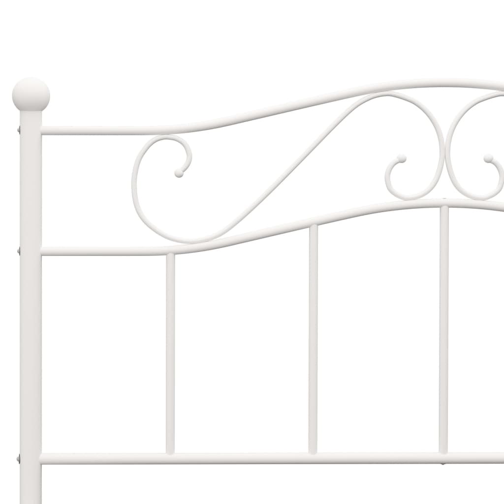 Bed Frame White Metal 160*200 cm