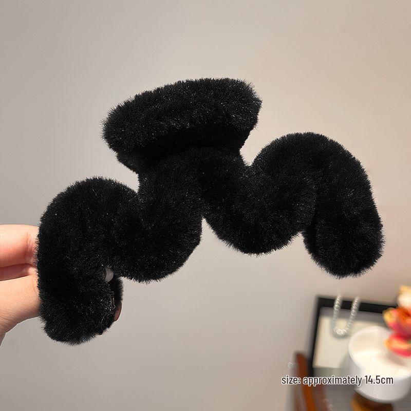 Large Plush Hair Clip: Autumn/Winter Volumizing Shark Clip for Women
