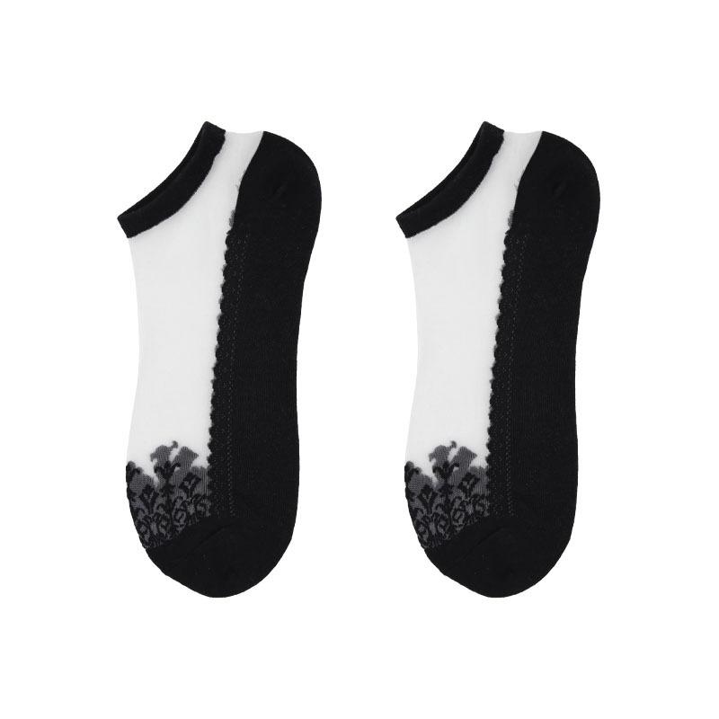 5 Pairs of Cool Clear Crystal Glass Stockings Short Tube Socks Women's Summer Invisible Socks