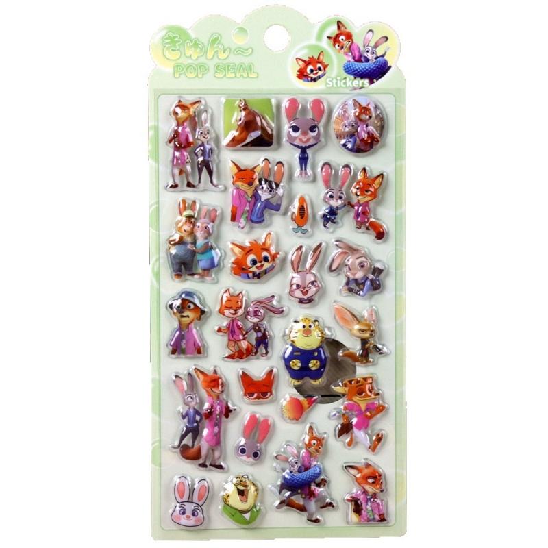 3D Embossed Zootopia Stickers - Cartoon Movie Peripheral Decals Perfect for Birthday Party Decorations New Year Gift