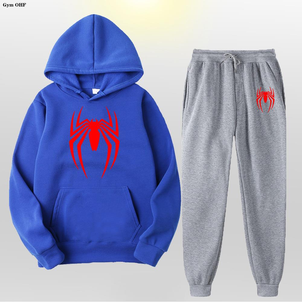 Women Men's Tracksuit Spider 2 Pieces Set Sweatshirt + Sweatpants Sportswear Hoody Casual Streetwear Men Clothing Hoodies Suit