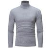 Männer Herbst Winter Slim Fit Bodenbildung T-shirt Rollkragen Lange Ärmel Einfarbig Elastische Dünne Pullover Tops Streetwear