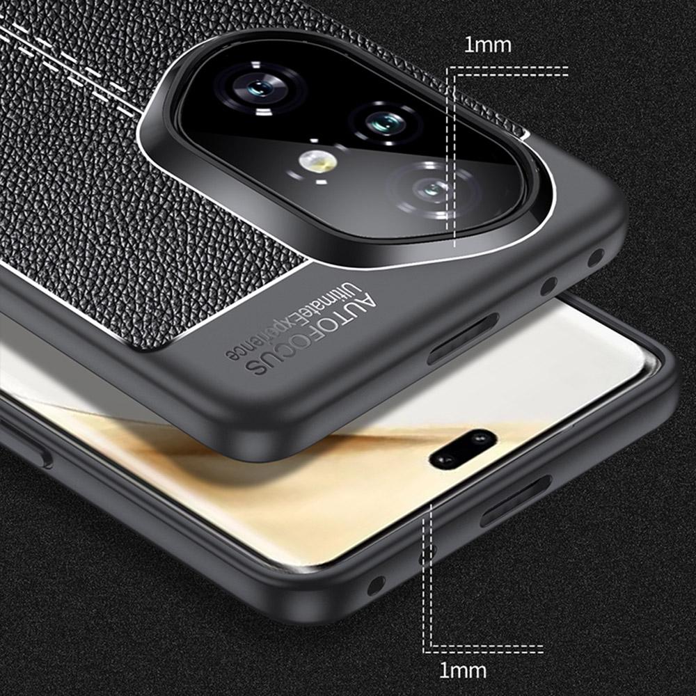 For Honor 300 Case Litchi Texture TPU Flexible Phone Cover,Black