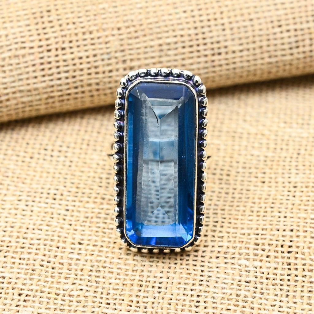 Glorious Tanzanite Gemstone 925 Sterling Silver Jewelry Handmade Ring For Wedding Gift