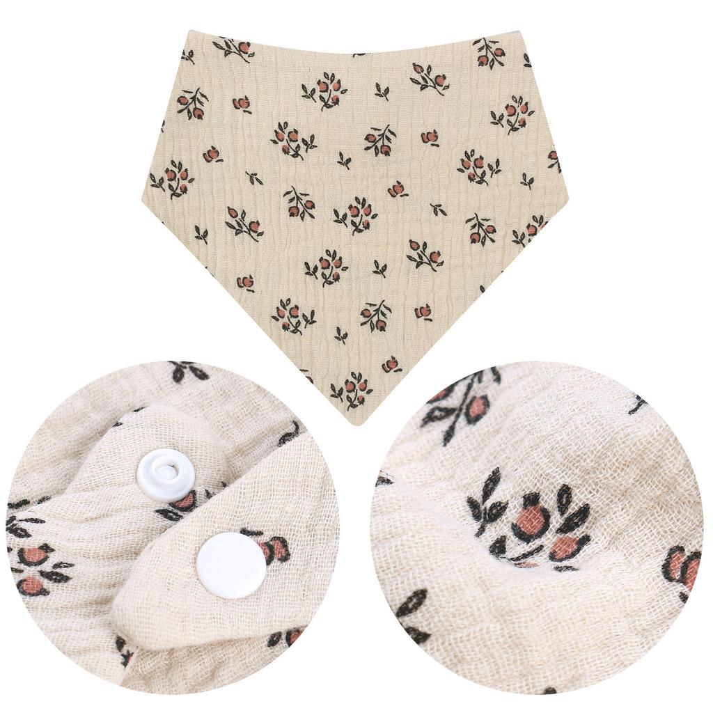 Baby Bib Soft Breathable Drooling Bib Cotton Print Burp Cloth Snap Bibs Infant Teething Bib Neck Scarf Nursing Supply