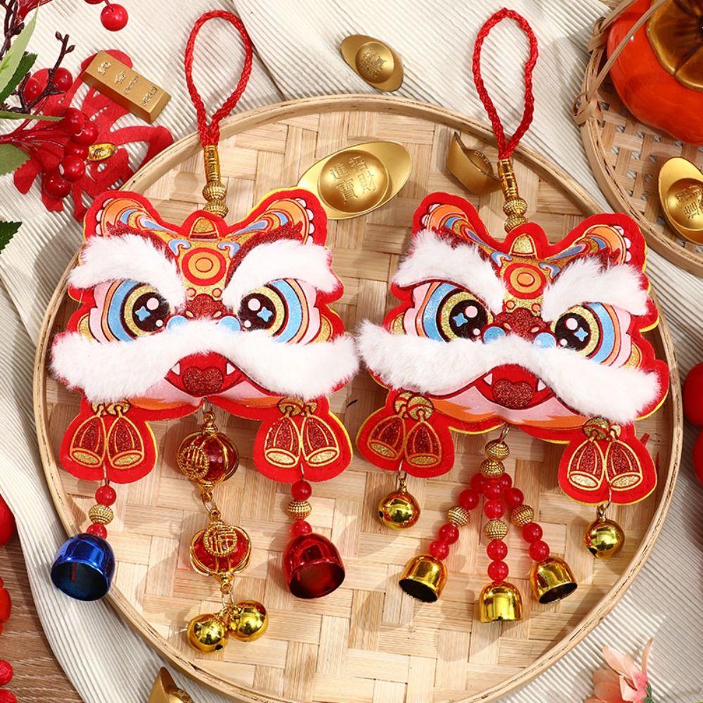 Rote chinesische Fu-Zeichen Windspiele Traditionelle Hänge-Schlangenjahr Glücksbringer-Anhänger mit Glocken Festlich
