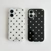 B&W Polka Dot Hard Shell Case for iPhone 13/14/16/17 Pro Max, Double Layer IMD