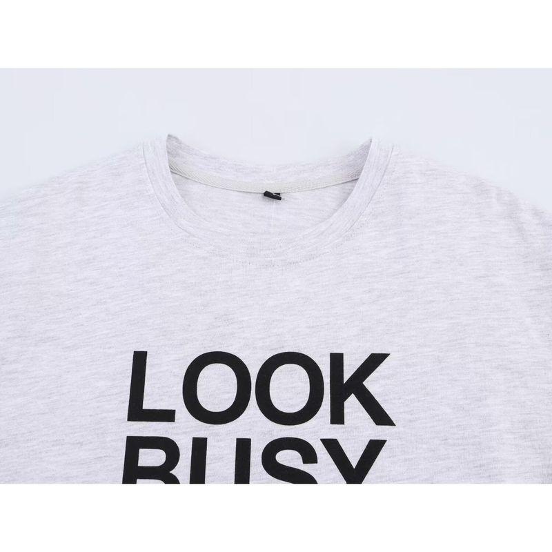 Kaslead New Arrival Women's Fashion Style Stylish Simple and Versatile Printing Loose T-shirt 0264226