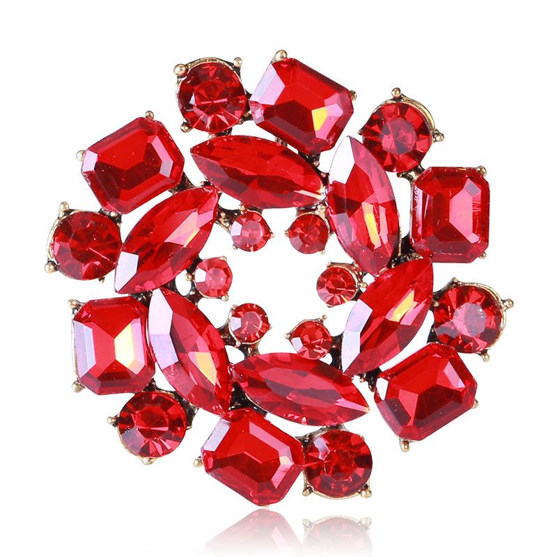 SKEDS Luxury Women Flower Full Rhinestone Brooch Pin Jewelry Vintage Exquisite Corsage Banquet Trendy Badges Jewelry For Lady