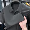 New Pure Cotton Men's High-End Polo Shirt - Short Sleeve, Lapel, Solid Color, Casual Summer T-Shirt