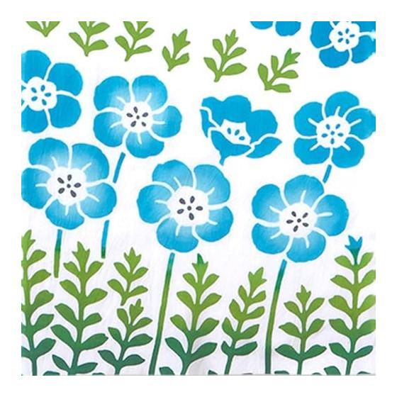 JIKAN STYLE Tenugui Towel - Traditional Japanese Cotton Hand Towel, Made in Japan, Nemophila Sky Blue, 35x90cm