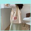 Stylish Peach Print Canvas Tote Bag For Women Medium Sized With Magnetic Closure