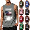Men's Sleeveless Casual Tank Top Labor Day Graphic Shirt Support Union Printed Muscle Tee Comfortable Fit