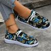 Spring and Autumn Large Size Low Top Single Shoes Women's Graffiti Lazy Canvas Shoes Lightweight Board Shoes