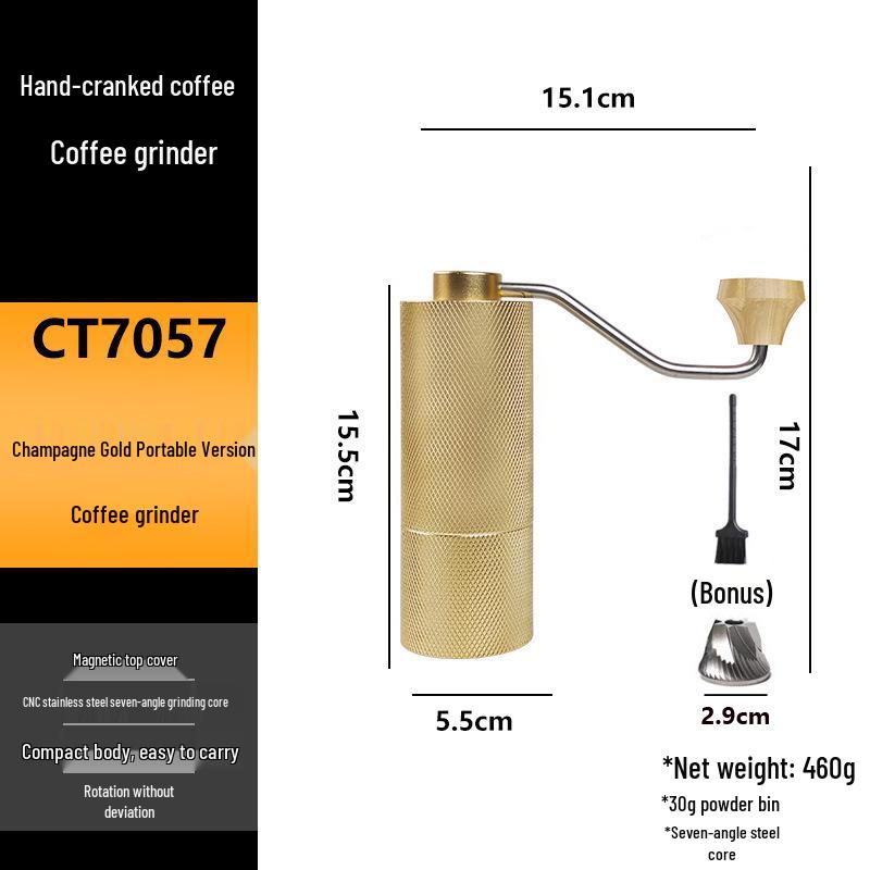 Stainless Steel Hand-Crank Coffee Grinder - Portable and In Stock