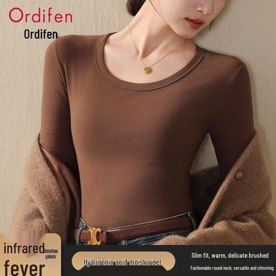 OEDIPHINE Women's Round Neck Long Sleeve Thermal Base Layer