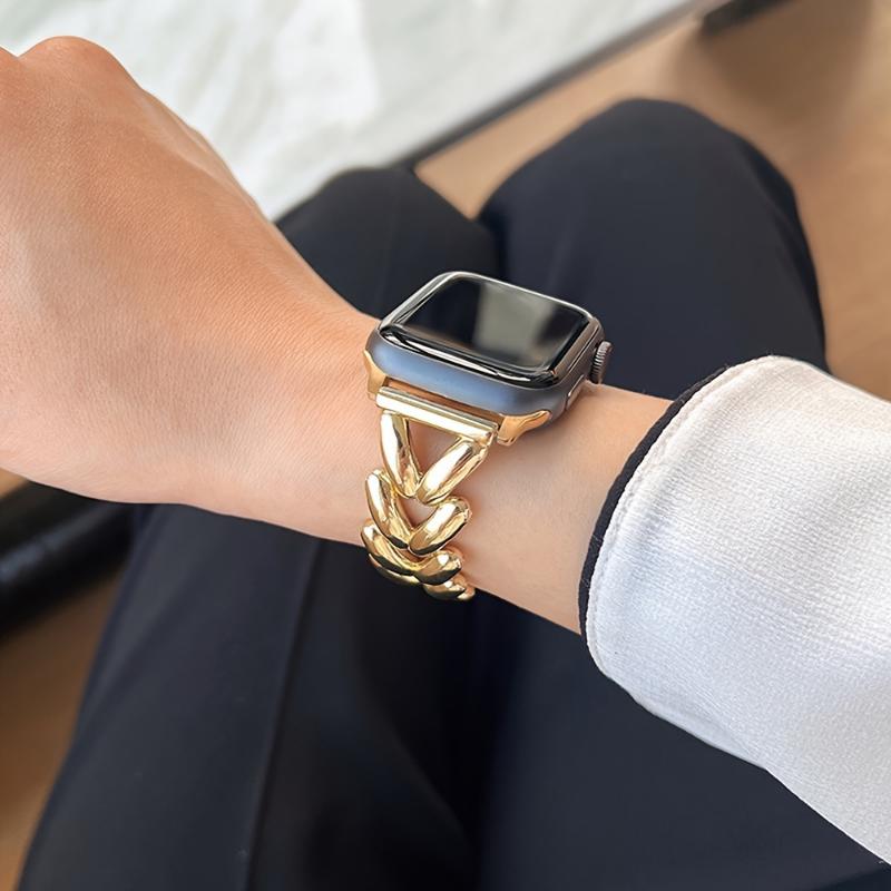 Lüks Katı Paslanmaz Çelik Bilezik Apple Watch Ultra 49 42 40mm 44 41mm 45mm Bant IWatch 8 7 6 SE 5 4 3 2 Kadın Kayış