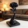 3D Printed Black Rose Ornament Gothic Black Rose Flower Statue  Home Room Decoration