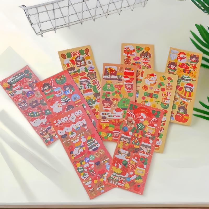 Christmas Guka Laser-Themed Cartoon Stickers Set - DIY Creative Props & Gifts