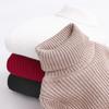 Children's Slim Fit Knit Sweater with High Neck and Velvet Lining for Autumn and Winter.