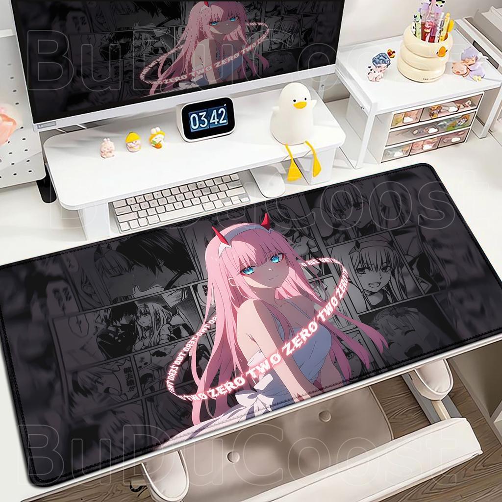 XXL HD Print Keyboard Pad Large Size Anime Mouse Pads Darling in The FranXX 02 Gaming Table Pad 400x900mm Big Desk Mats Zero Two