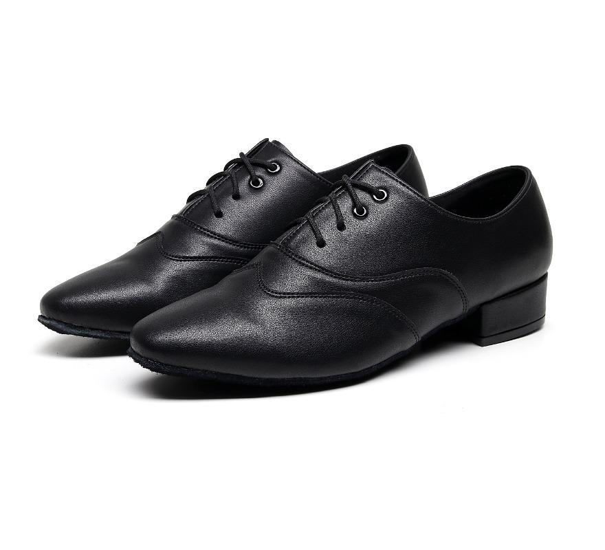 Pantofi de Dans Bărbați Pantofi de Dans Latin Ballroom Talpă Moale Piele Neagră Pantofi Jazz Pentru Băieți Tocuri 2.5cm Pantofi de Antrenament Petrecere Dans