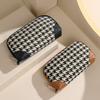 Women Houndstooth Wristlet Wallet Large Capacity Zipper Coin Purse Fashion Clutch Pouch Card Holder Phone Cosmetic Storage Bag