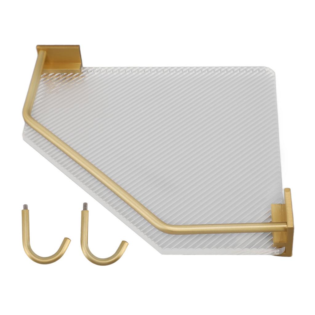 Acrylic Wall Mounted Corner Shelf Punch Free Acrylic Wall Mounted Floating Shelf Bathroom Kitchen