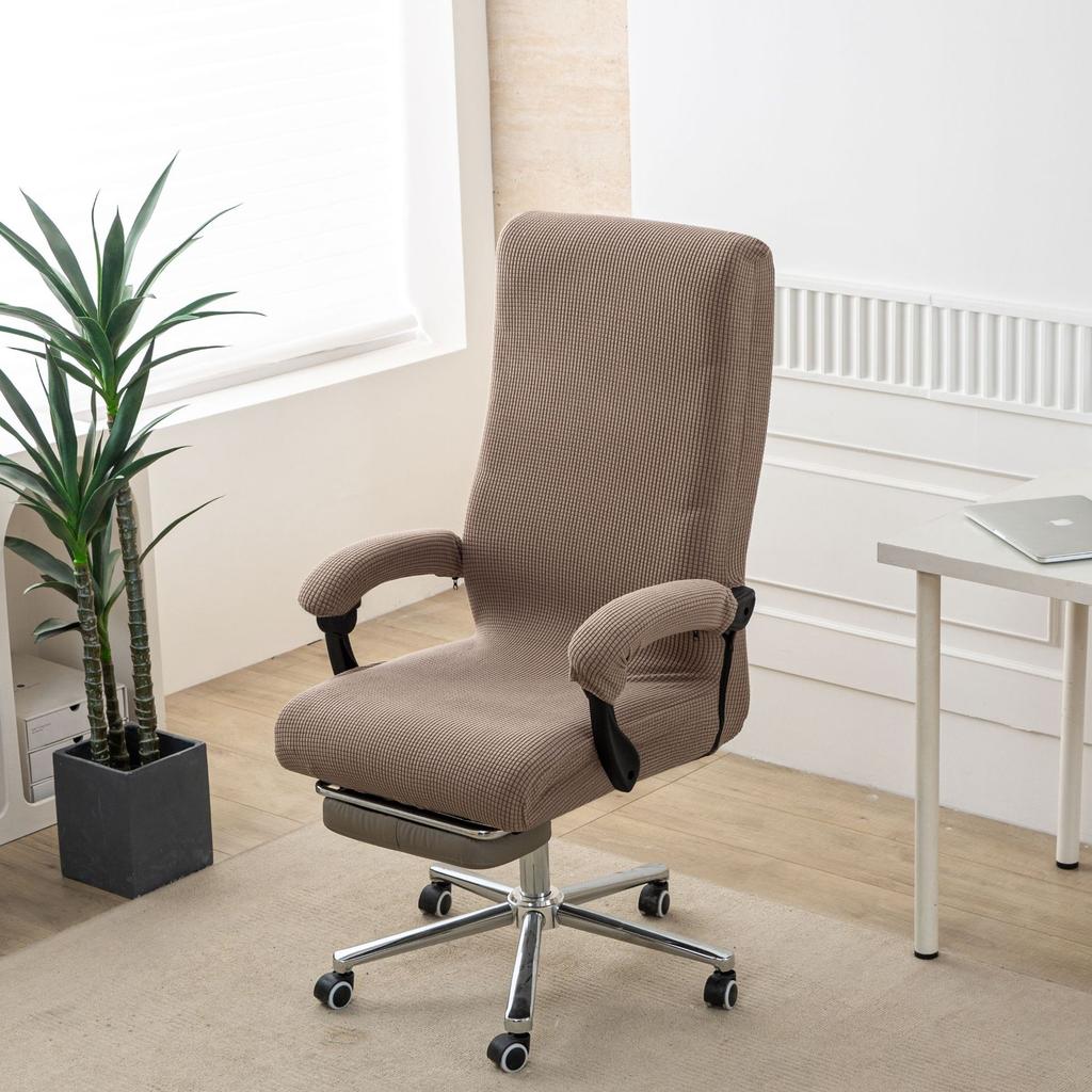 Thickened Corn Kernels Elastic Office Chair Cover Boss Chair Combination 3-Piece Set One-Piece Zipper Swivel Chair Cover Washable