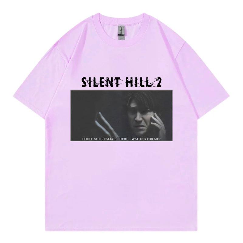 Horror Game Silent Hill 2 Print T Shirt Mens Womens Fashion Vintage Short Sleeve Tshirt Summer 100 Cotton Oversized Tshirts